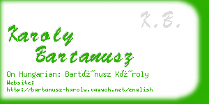 karoly bartanusz business card